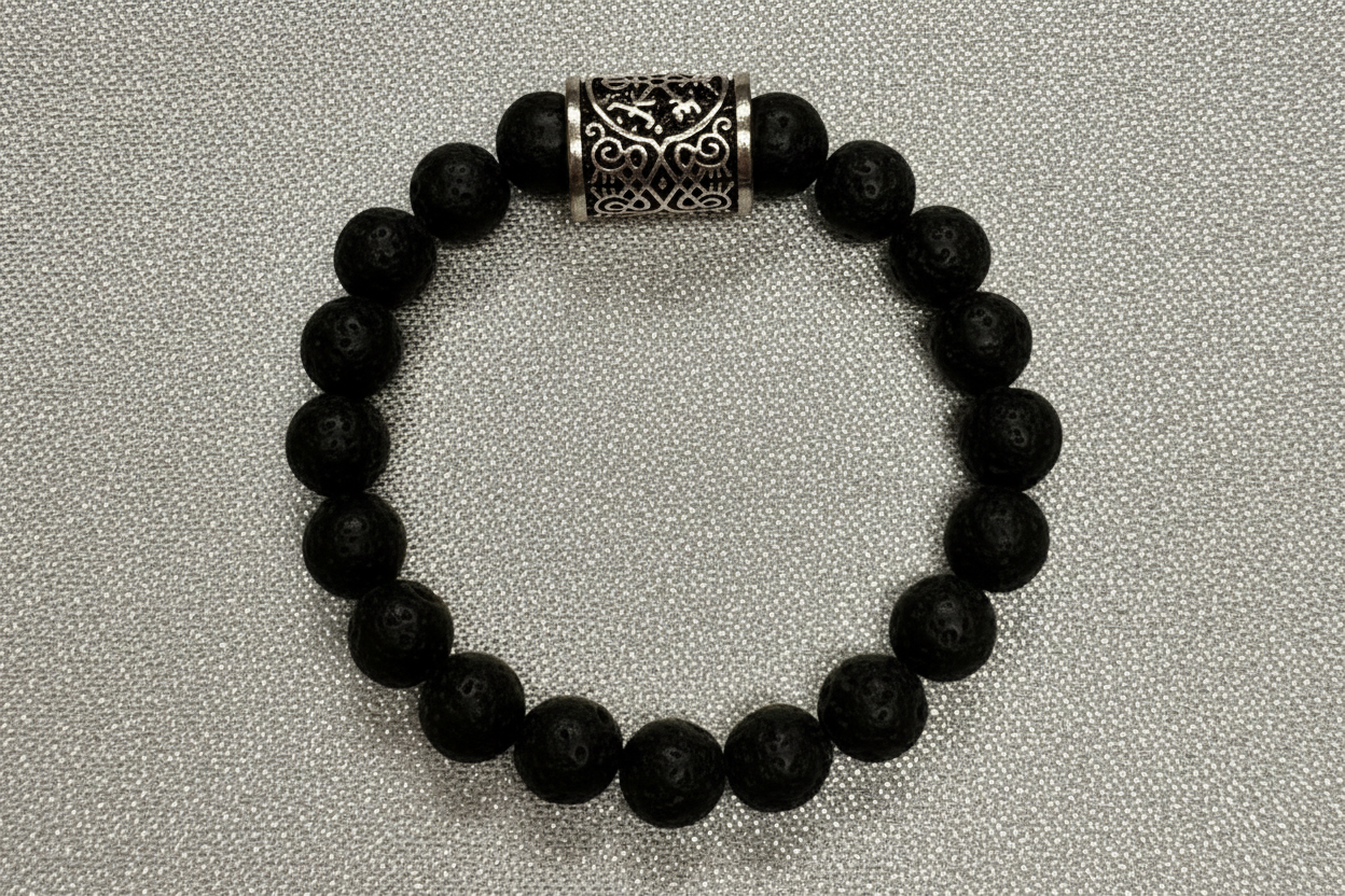 Pulsera de piedra volcánica