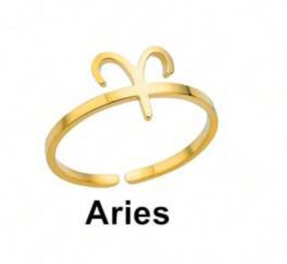 Anillo con símbolo de Aries