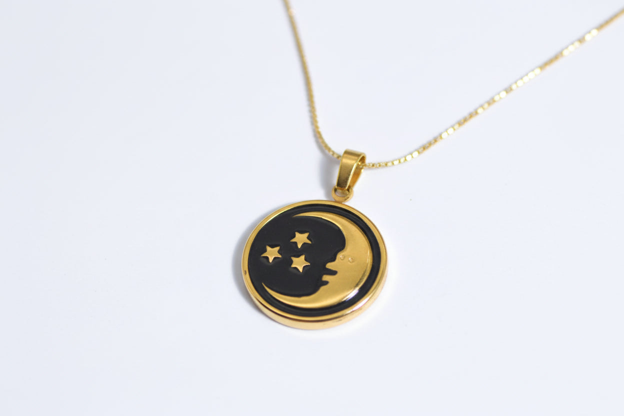 Collar de luna y estrella/incluye cadena