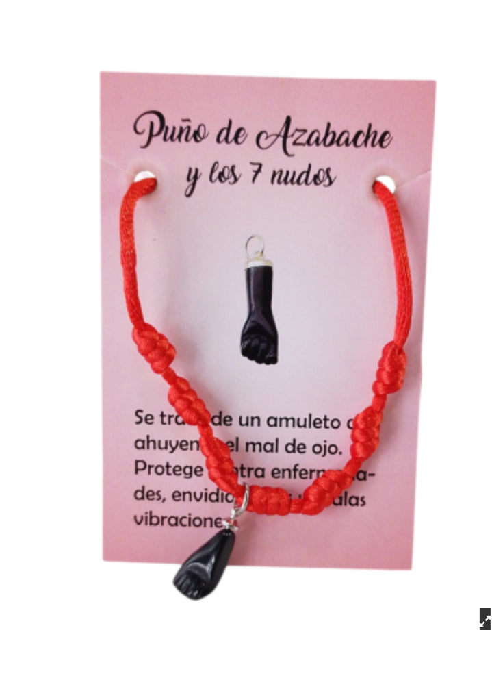Pulsera 7 nudos con azabache sintético