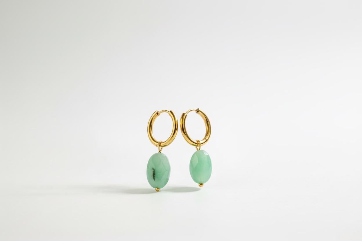 Aretes colgantes de jade