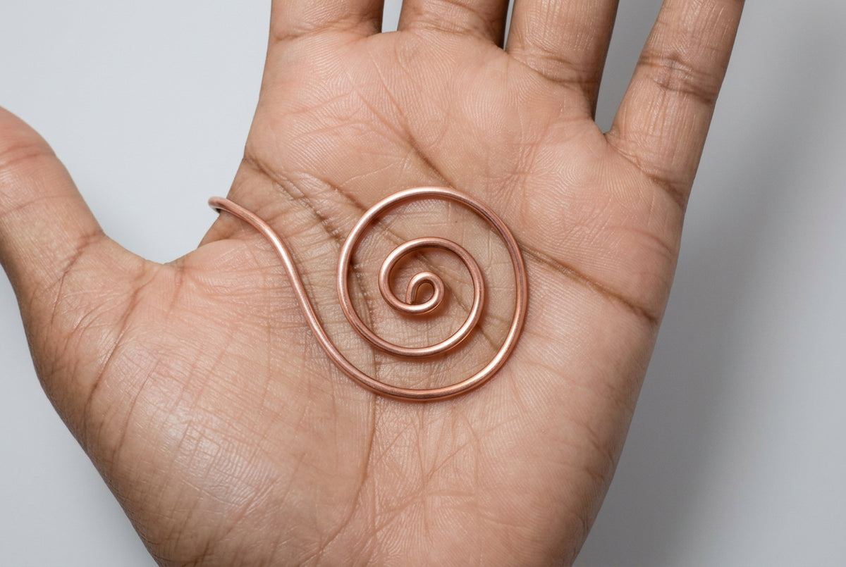 Anillo de Palma en Espiral de Cobre Puro – Herramienta de Conexión y Reiki