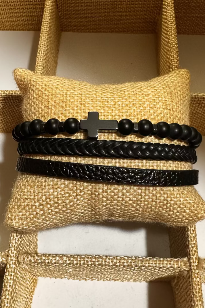 Pulsera cruz hematita