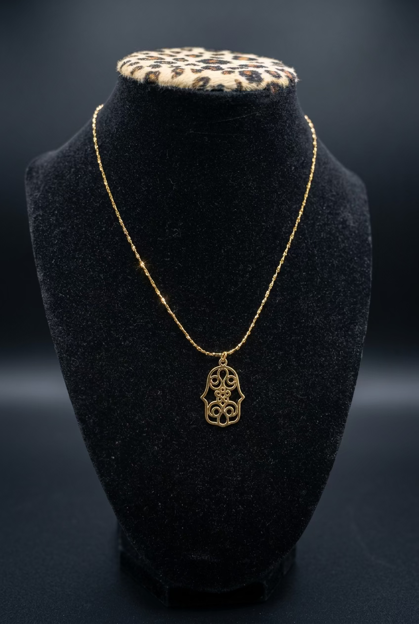 Collar Hamsa con flor