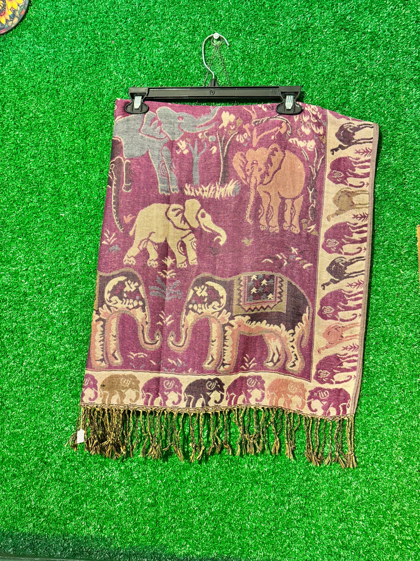 Pashmina con diseño de elefantes