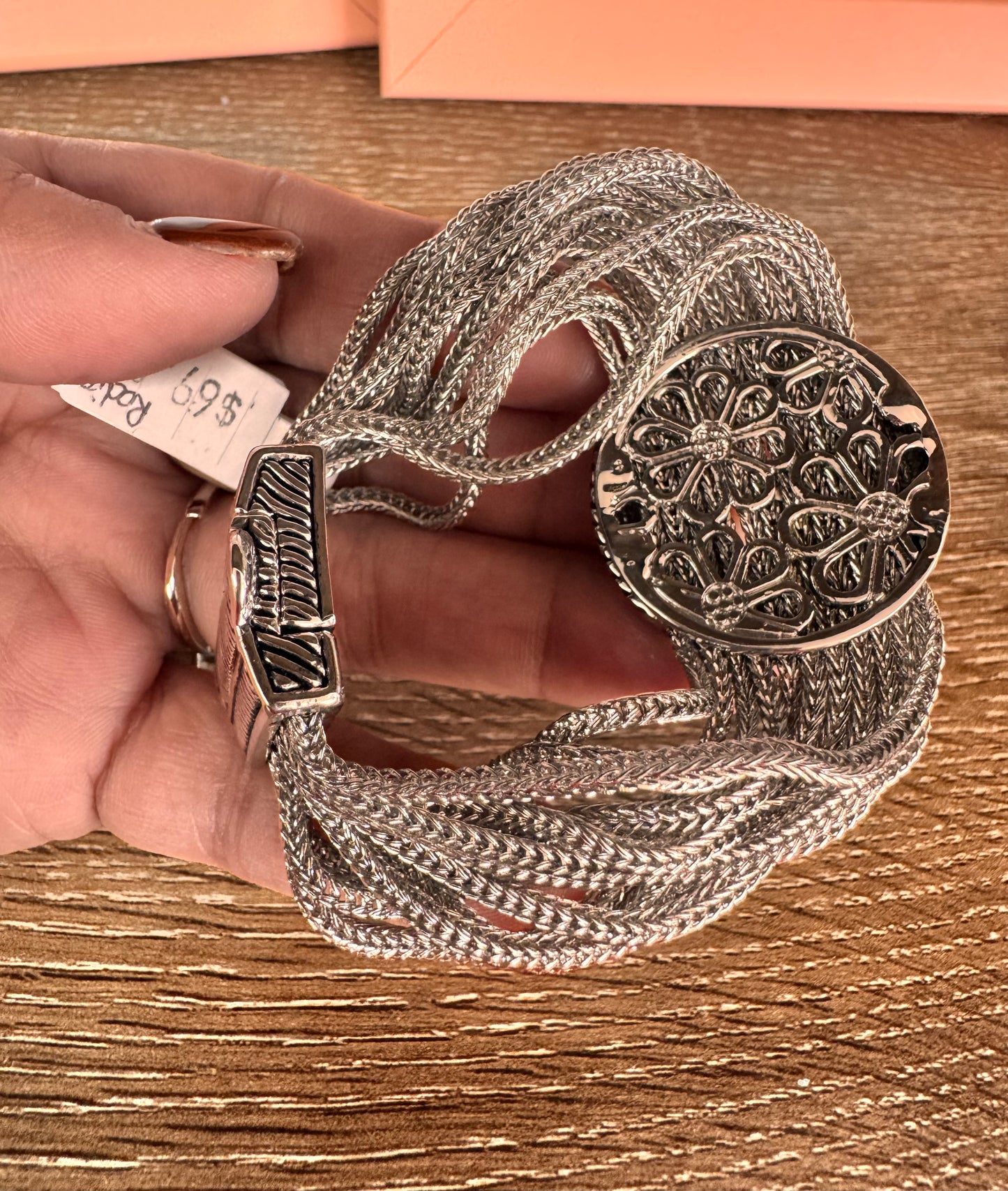 Brazalete elegante en rodio