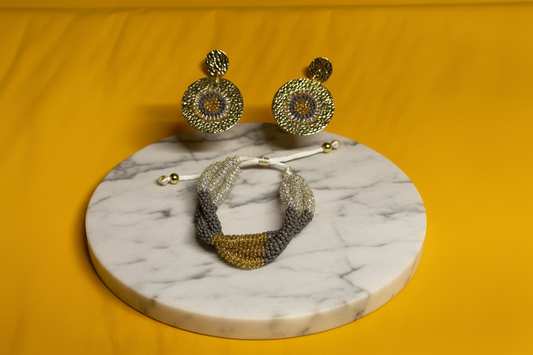 Trío pulsera y aretes