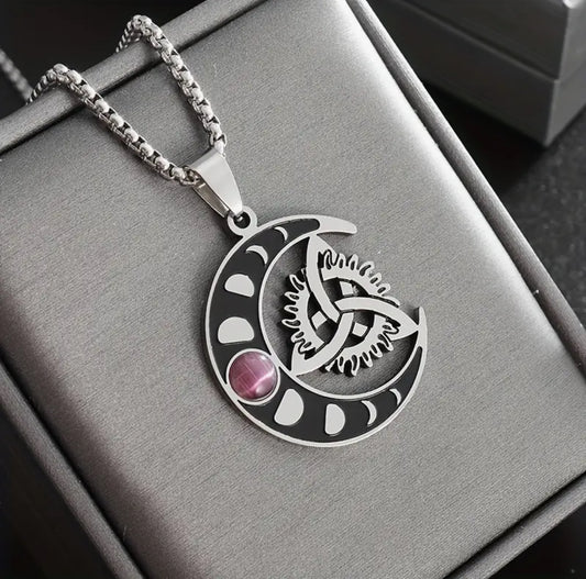 Collar de fases de la Luna y nudo trinitario