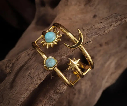 Anillo luna, sol y estrella