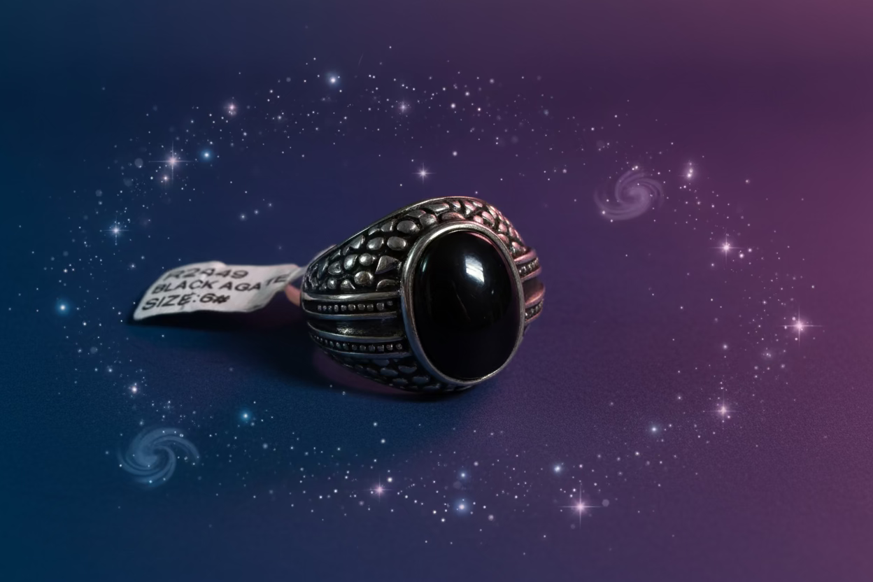 Anillo ágata negra