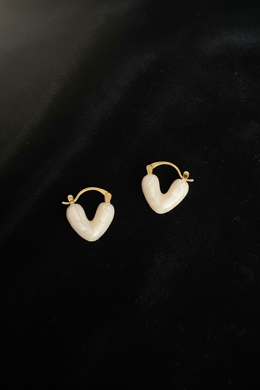 Aretes blanco perla