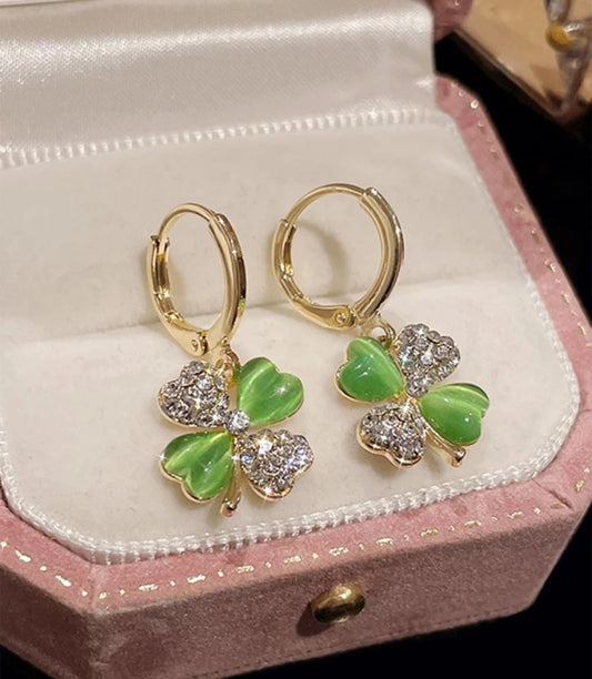 Aretes trébol 4 hojas