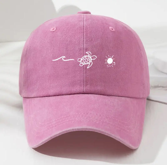 Gorra con ola, tortuga y sol