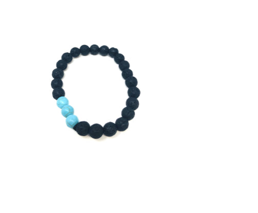 Pulsera de cuarzo lava y turquesa