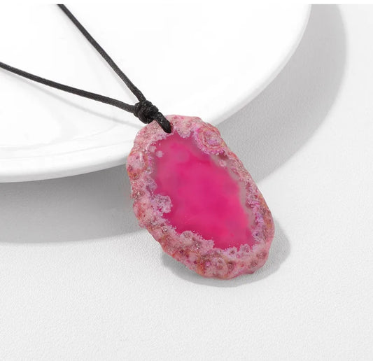Collar de ágata rosa