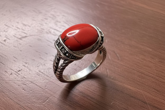Anillo de turquesa roja