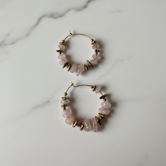 Aretes cuarzo rosa