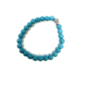 Pulsera de cuarzo turquesa con diseño de budha