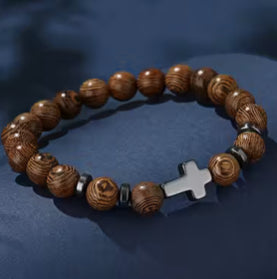 Pulsera con cruz de hematita