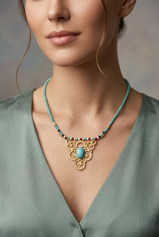 Collar étnico bohemio turco