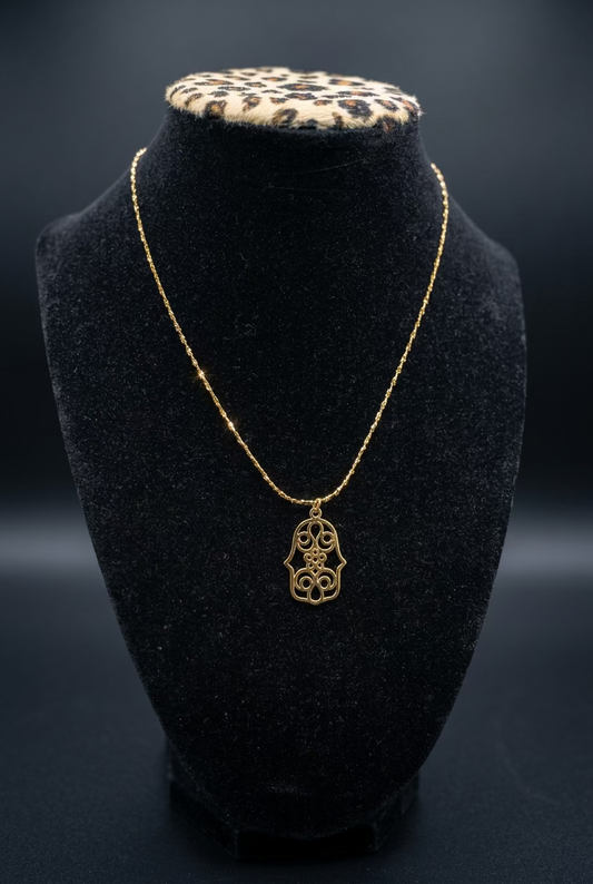 Collar Hamsa con flor